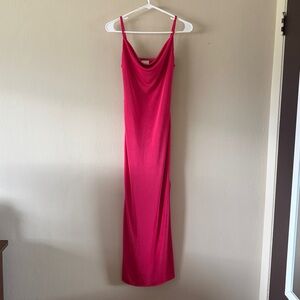 Livi by Olivia Rae 90s Style Cowl Neck Slip Maxi Dress Pink Wedding Guest size S
